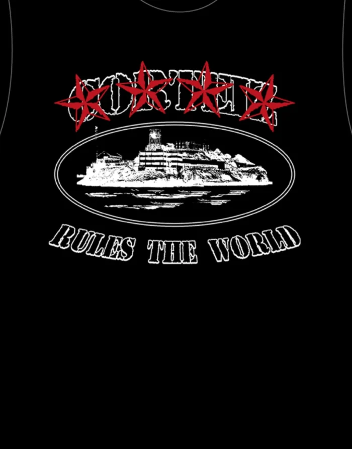 Corteiz 4 Starz Alcatraz T-Shirt Schwarz