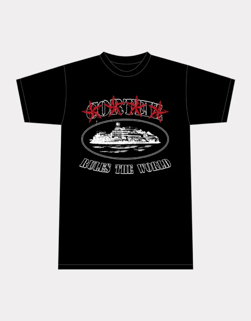 Corteiz 4 Starz Alcatraz T-Shirt Schwarz