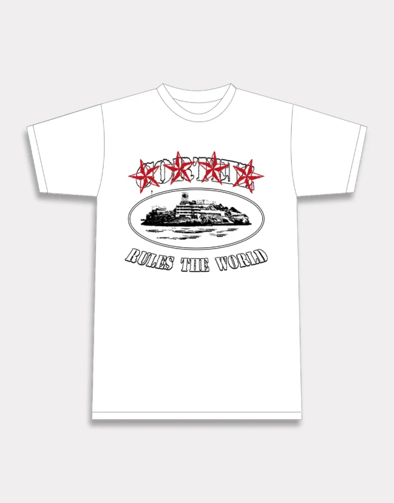Corteiz 4 Starz Alcatraz T-Shirt Weiß