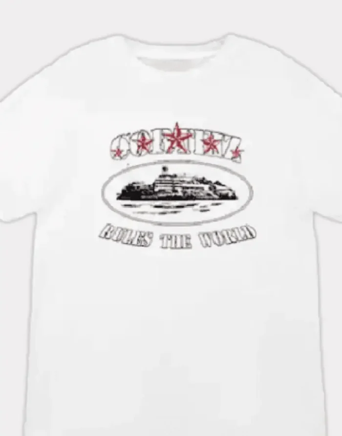 Corteiz 5 Starz Alcatraz T-Shirt Weiß