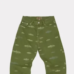 Corteiz Alcatraz Khaki Gemusterte Jogging Hose