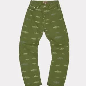 Corteiz Alcatraz Khaki Gemusterte Jogging Hose