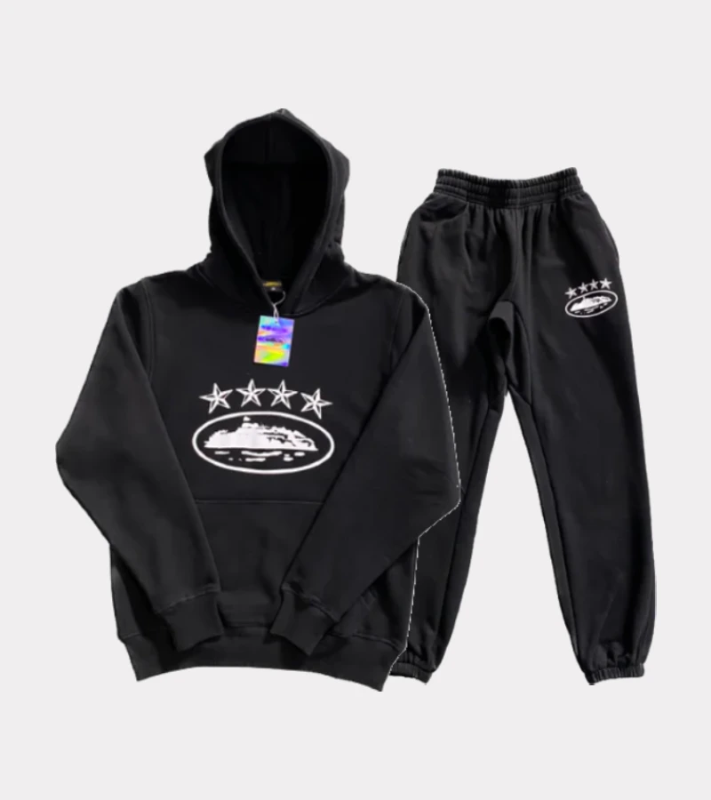 Corteiz Alcatraz Tracksuit Schwarz