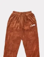 Corteiz Allstarz VVS Velours Jogging Hose Braun