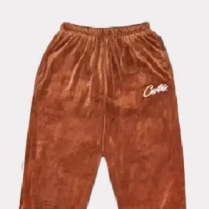 Corteiz Allstarz VVS Velours Jogging Hose Braun