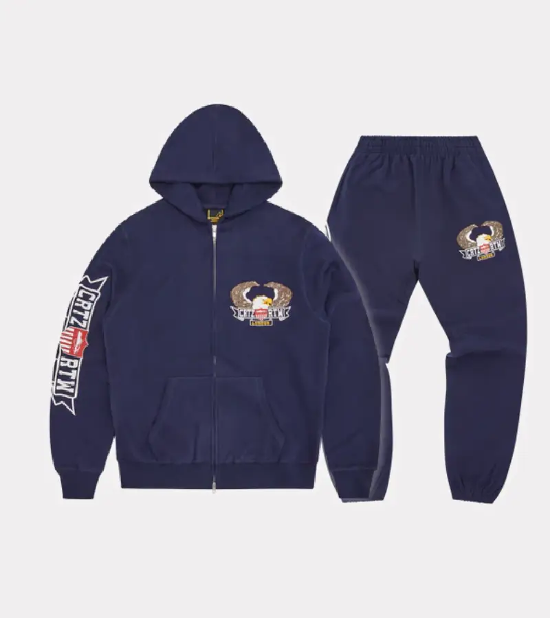 Corteiz Dipset Zipped Tracksuit Marine