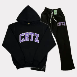 Corteiz Dropout Tracksuit Schwarz/Lila