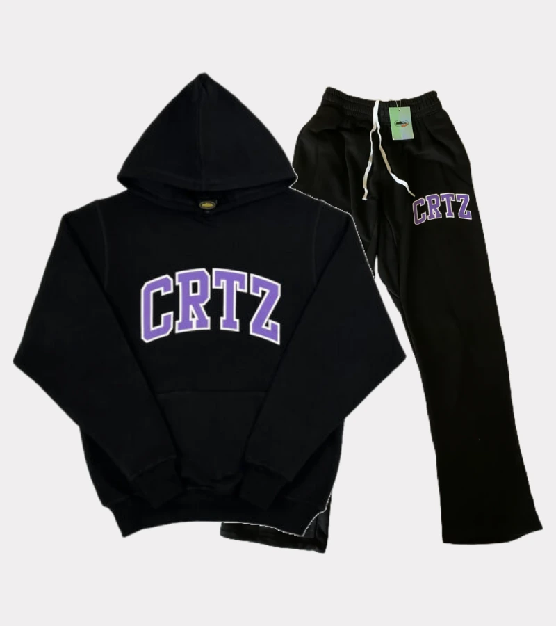 Corteiz Dropout Tracksuit Schwarz/Lila