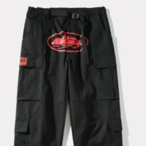 Corteiz Purp Guerillaz Cargos Schwarz/Rot