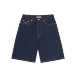 DUAL STRIPE DENIM SHORT [WASHED INDIGO]