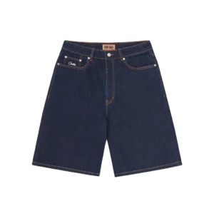 DUAL STRIPE DENIM SHORT [WASHED INDIGO]