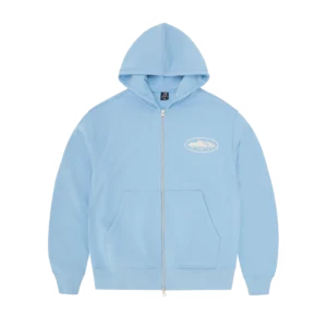 ISLAND PUFF PRINT ZIP HOODIE [BABY BLAU]