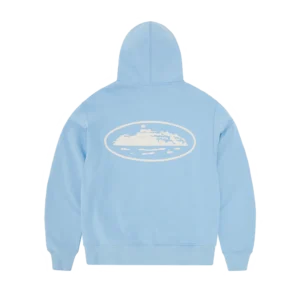 ISLAND PUFF PRINT ZIP HOODIE [BABY BLAU]