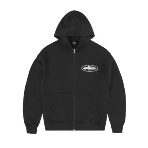 ISLAND PUFF PRINT ZIP HOODIE [SCHWARZ]