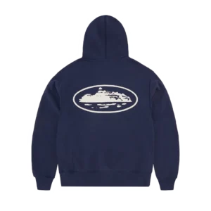 ISLAND PUFF PRINT ZIP HOODIE [NAVY]