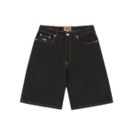 Jeansshorts mit zwei Streifen [schwarz]