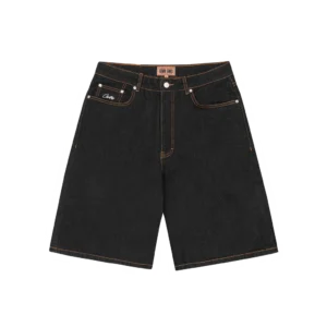Jeansshorts mit zwei Streifen [schwarz]