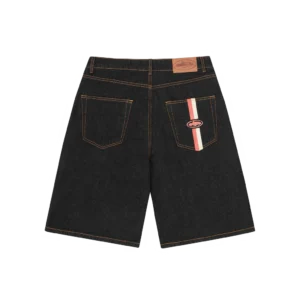 Jeansshorts mit zwei Streifen [schwarz]